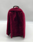 Rebecca Minkoff Red Quilted Velvet Chevron Crossbody Bag