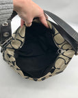 Coach Gray Signature C Jacquard Canvas Hobo Shoulder Bag F15067