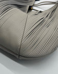 Donna Karan Zinc Leather Baldwin Shoulder Bag With Pouch