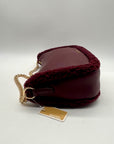 Michael Kors Maroon Pebbled Leather Convertible Shoulder Bag