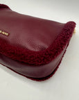 Michael Kors Maroon Pebbled Leather Convertible Shoulder Bag