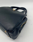 Giani Bernini Black Pebble Leather Small Satchel Bag