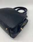 Giani Bernini Black Pebble Leather Small Satchel Bag