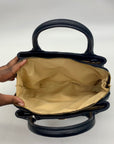 Giani Bernini Black Pebble Leather Small Satchel Bag