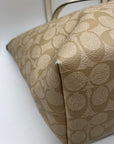 Coach Tan Signature Coated Canvas City Tote Bag-F58292