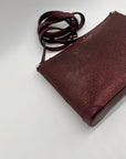 Kate Spade Burgundy Glitter Leather Crossbody Bag