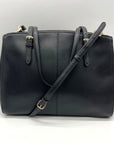 Coach Black Crossgrain Leather Carryall Shoulder Bag