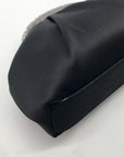 Nina Black Satin Crystal Frame Convertible Bag