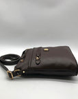 Giani Bernini Brown Pebbled Faux Leather Crossbody Bag