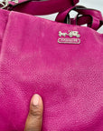 Coach Fuchsia Pebbled Leather Shoulder Bag