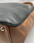 Tignanello Black And Brown Pebbled Leather Tote Bag