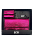 DKNY Pink Faux Leather Lumen 2 Piece Wallet Set