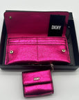 DKNY Pink Faux Leather Lumen 2 Piece Wallet Set