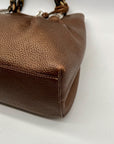 Brighton Metallic Brown Pebbled Leather Shoulder Bag