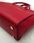 Michael Kors Vibrant Red Leather Structured Satchel Bag