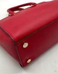 Michael Kors Vibrant Red Leather Structured Satchel Bag