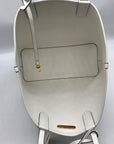 Michael Kors White & Brown Large Eliza East West Reversible Tote & Wallet