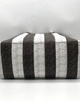 Michael Kors White & Brown Large Eliza East West Reversible Tote & Wallet
