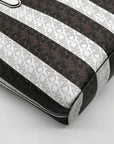 Michael Kors White & Brown Large Eliza East West Reversible Tote & Wallet