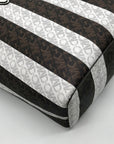 Michael Kors White & Brown Large Eliza East West Reversible Tote & Wallet