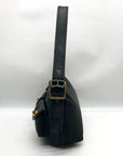 Coach Black Nylon Cargo Shoulder Bag With Interior Vintage Rose Print 3135