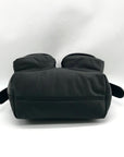 Coach Black Nylon Cargo Shoulder Bag With Interior Vintage Rose Print 3135