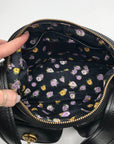 Coach Black Nylon Cargo Shoulder Bag With Interior Vintage Rose Print 3135