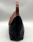 Iveys Black Leather & Brown Satchel Bag
