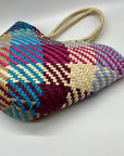 Aqua Jada Multicolored Straw Large Tote