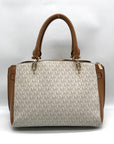 Michael Kors Acorn & Vanilla Coated Canvas Rochelle Satchel Bag