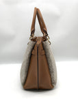 Michael Kors Acorn & Vanilla Coated Canvas Rochelle Satchel Bag