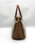 Michael Kors Acorn & Vanilla Coated Canvas Rochelle Satchel Bag