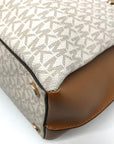 Michael Kors Acorn & Vanilla Coated Canvas Rochelle Satchel Bag