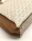 Michael Kors Acorn & Vanilla Coated Canvas Rochelle Satchel Bag