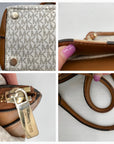 Michael Kors Acorn & Vanilla Coated Canvas Rochelle Satchel Bag