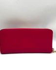 Coach Pink Leather Accordion Zip Wallet