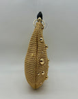 International Concepts Tan Woven Straw Studded Handbag
