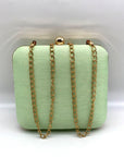 Singhvis Pink & Green Embroidered Fabric Fall Convertible Clutch