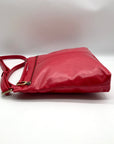 Hobo Red Genuine Leather Flat Crossbody Bag