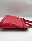 Hobo Red Genuine Leather Flat Crossbody Bag