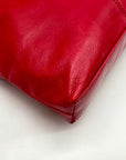 Hobo Red Genuine Leather Flat Crossbody Bag