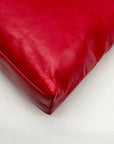 Hobo Red Genuine Leather Flat Crossbody Bag