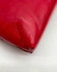 Hobo Red Genuine Leather Flat Crossbody Bag