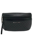 Michael Kors Black Coated Canvas & Leather Monogram Fanny Pack
