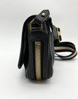 India Hicks Black Pebbled Leather Expandable Cartridge Crossbody Bag