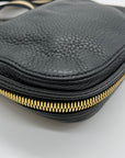 India Hicks Black Pebbled Leather Expandable Cartridge Crossbody Bag