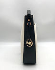 Michael Kors Beige Canvas & Leather Messenger Stripe Crossbody Bag