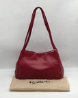 Kattee Red Leather Shoulder Bag