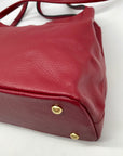 Kattee Red Leather Shoulder Bag