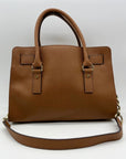 Michael Kors Brown Saffiano Leather Hamilton Satchel Bag